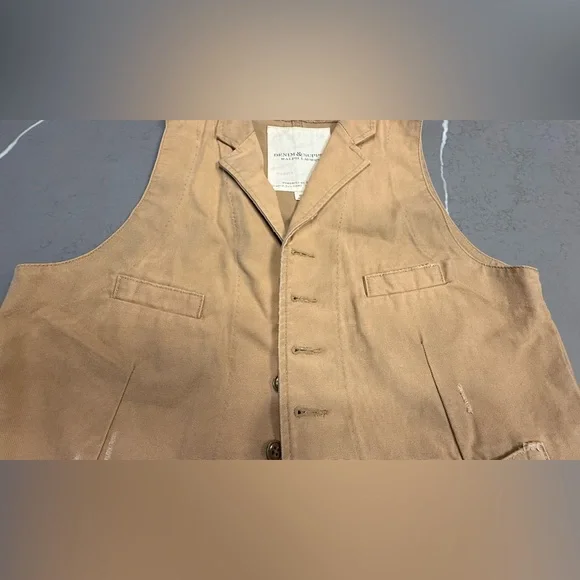 Denim & Supply Ralph Lauren Beige Vintage Inspired Canvas Vest